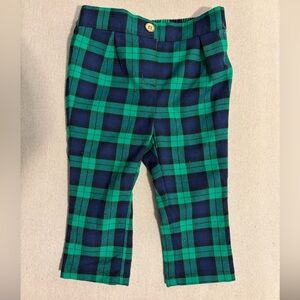 Janie and Jack Plaid Pants in Green and Blue